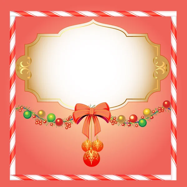 Bakgrund jul med kulor och glitter för inbjudan — Stock vektor