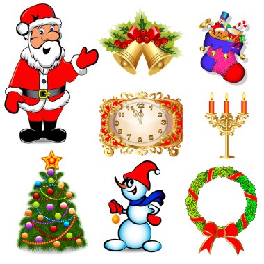 Noel Baba ve Noel ağacı mumlar ile ayarla