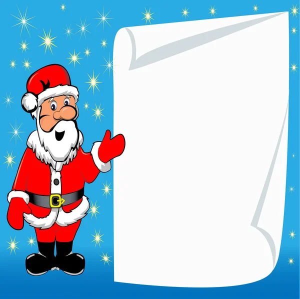 Contexte avec le Père Noël et du papier pour les messages — Image vectorielle