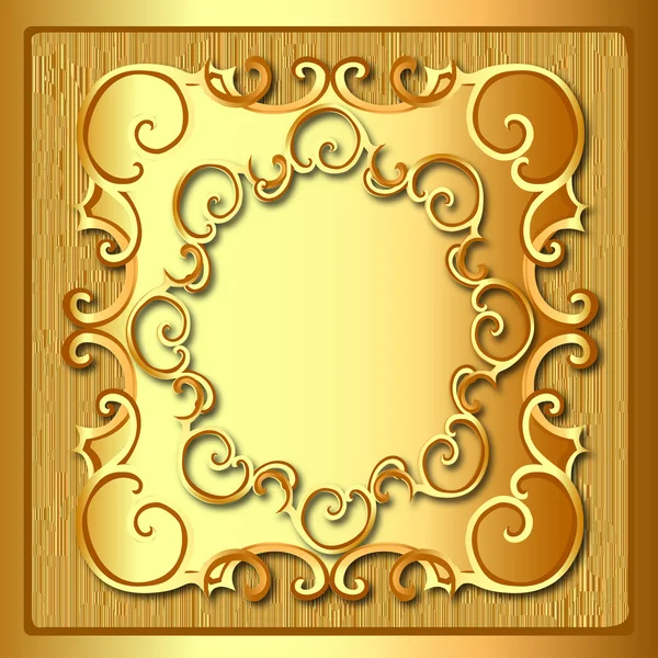 Achtergrond frame met gouden patroon en textuur — Stockvector