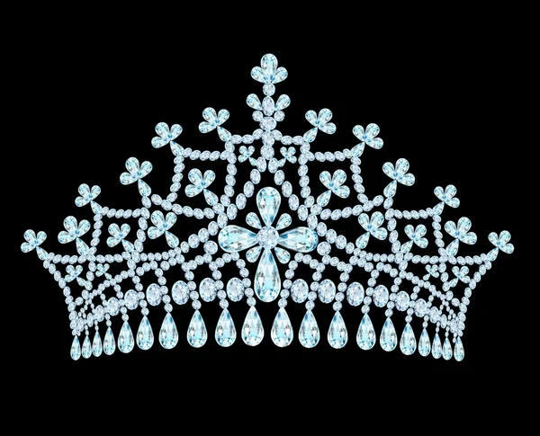 Corona de tiara de boda femenina con borlas — Vector de stock