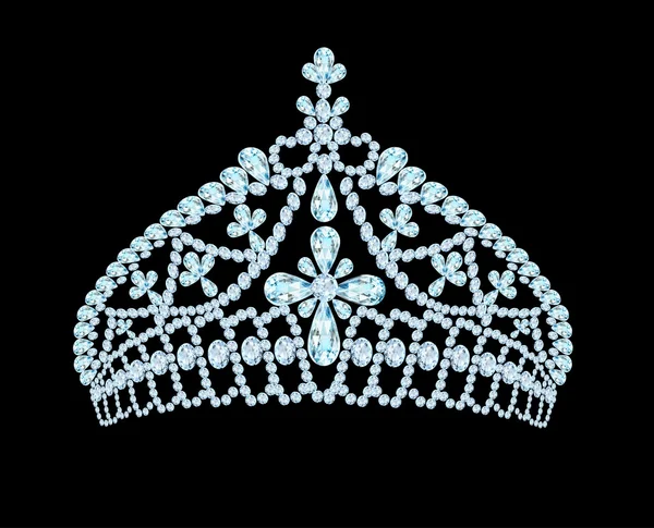 Feminine wedding tiara crown with light stone — Stock Vector