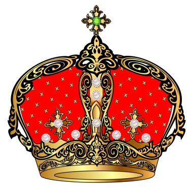 Pearl'le desen ile Çarlık altın corona