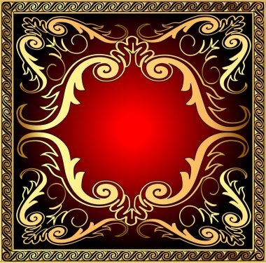 Çerçeve ve royal gold(en) desenli arka plan