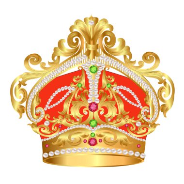 tsarist gold corona with pearl and pattern clipart