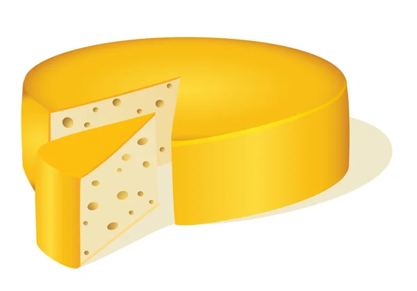 D'un cercle couper un morceau de fromage sur blanc — Image vectorielle