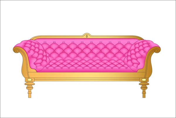 Von einem rosa Vintage-Sofa auf weißem — Stockvektor