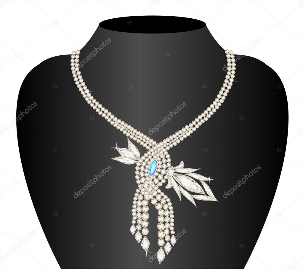 necklace women's wedding with precious stones