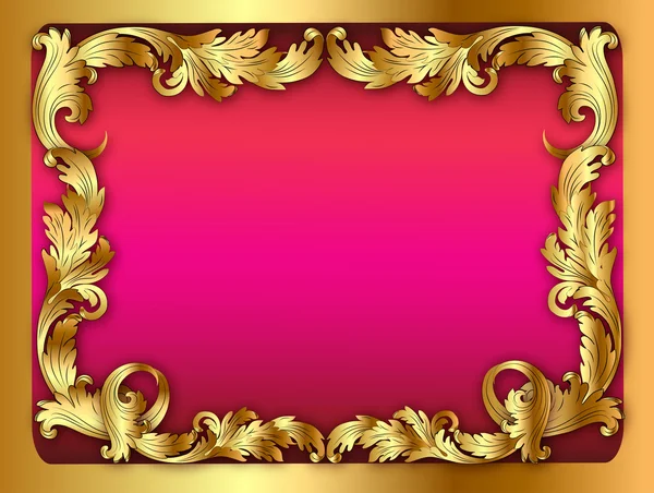 Illustration of the pink background of the frame with the orname — Stock Vector