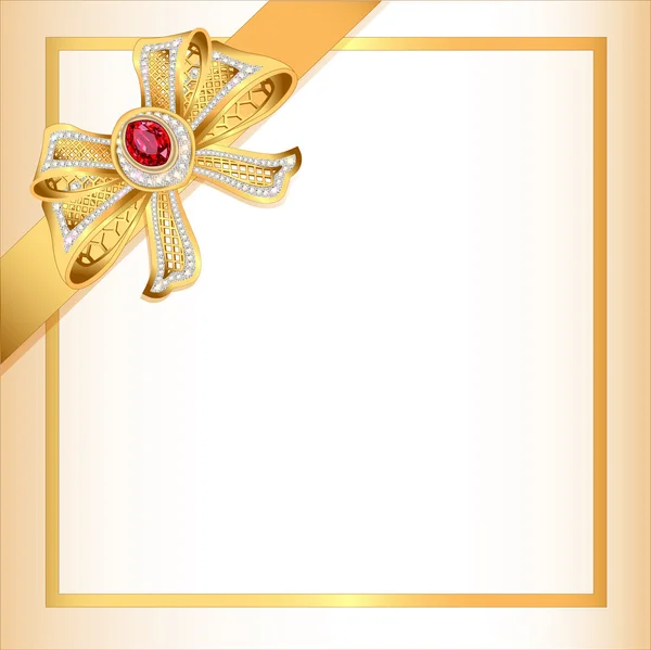 Altın şerit ve mücevher arka plan — Stok Vektör
