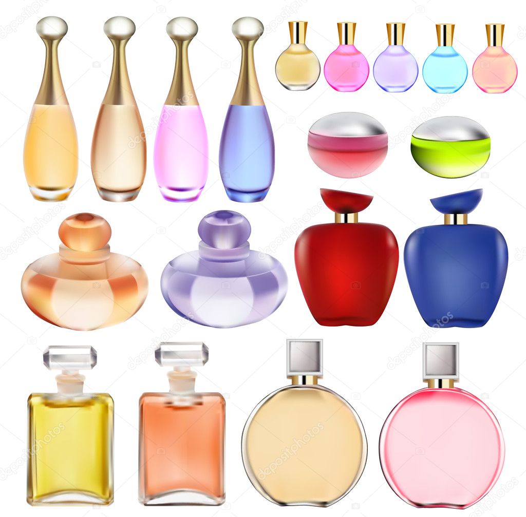 of a set of perfume bottles