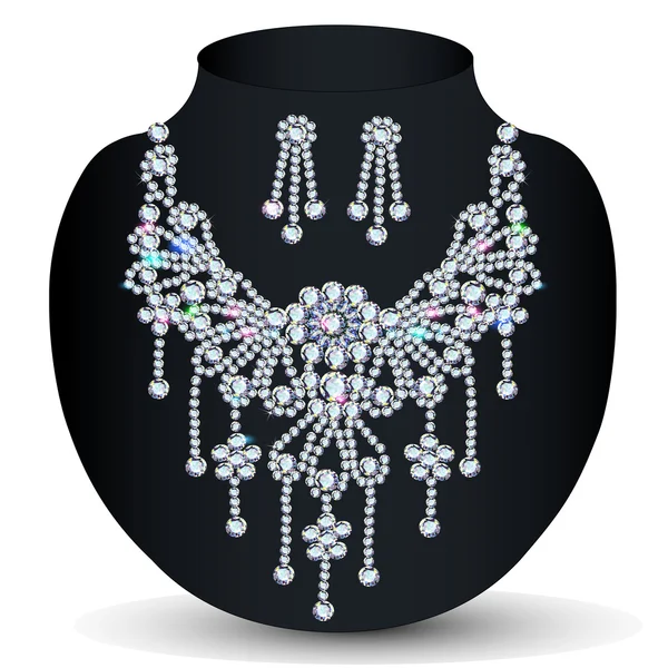 Ожерелье со свадьбы с драгоценными камнями — стоковый вектор