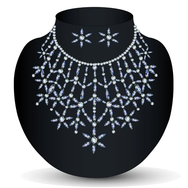 Illustration einer Halskette mit Edelsteinen — Stockvektor