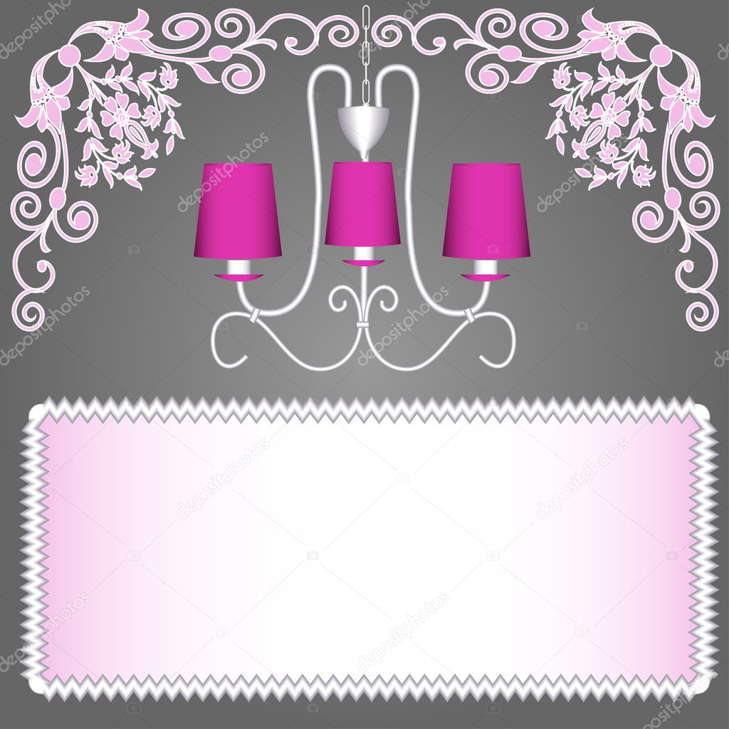 background with pink chandelier for invitations