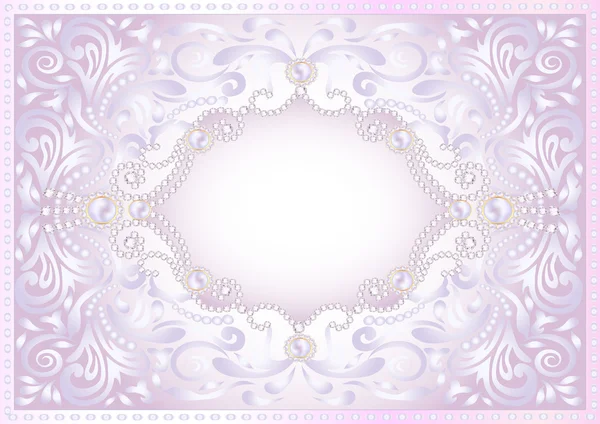 De fondo rosa con joyas para invitación — Archivo Imágenes Vectoriales