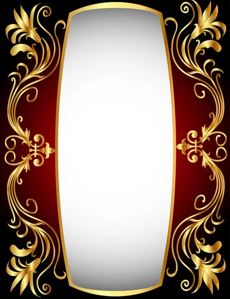 Vertical frame with gold(en) winding pattern — Stock Vector