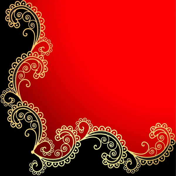 Fondo con el marco con ornamentación de oro — Vector de stock