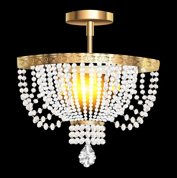 Lustre en cristal avec pendentifs modernes — Image vectorielle