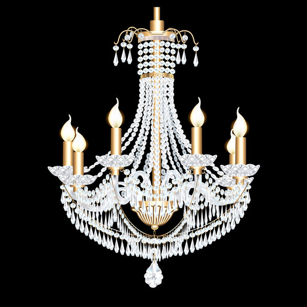 of a crystal chandelier antique with pendants