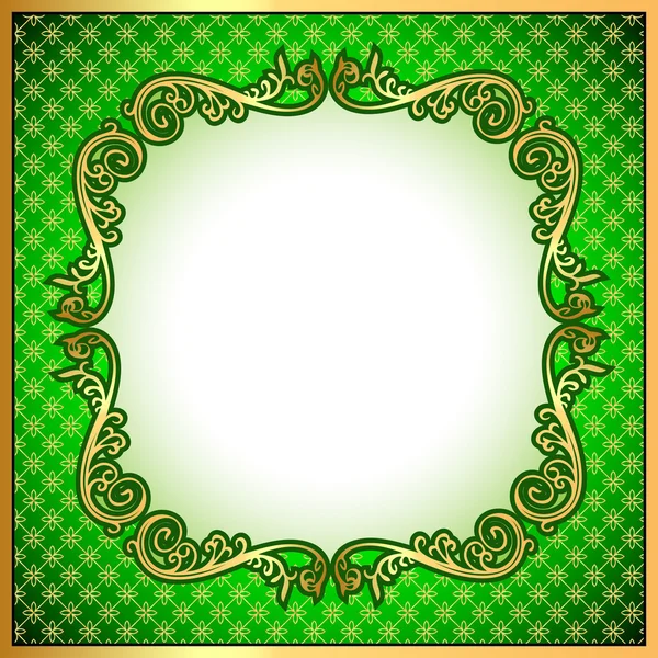 A background a frame with a gold ornament — Stock Vector