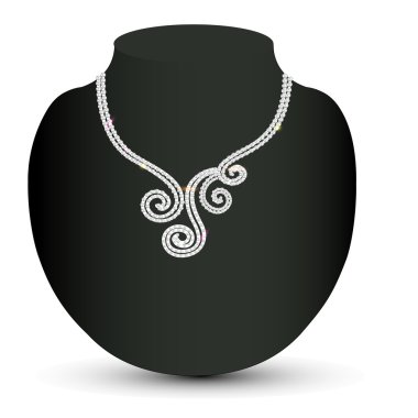 kadın kolye pırlanta ile spiral
