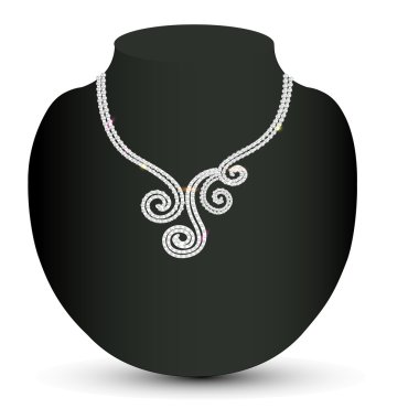 female necklace with a diamond spirals clipart