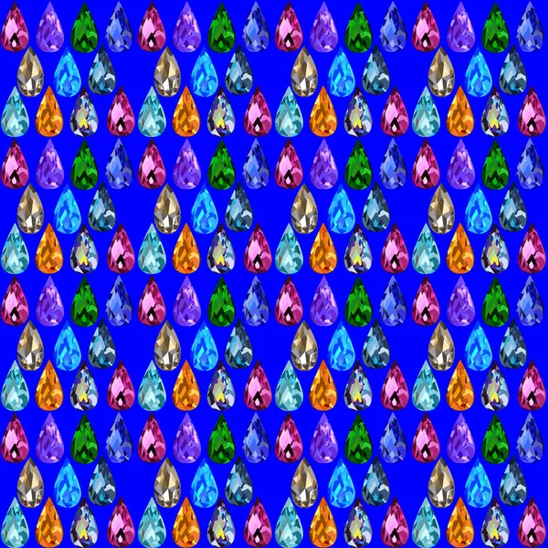 Fond bleu avec pierres précieuses — Image vectorielle