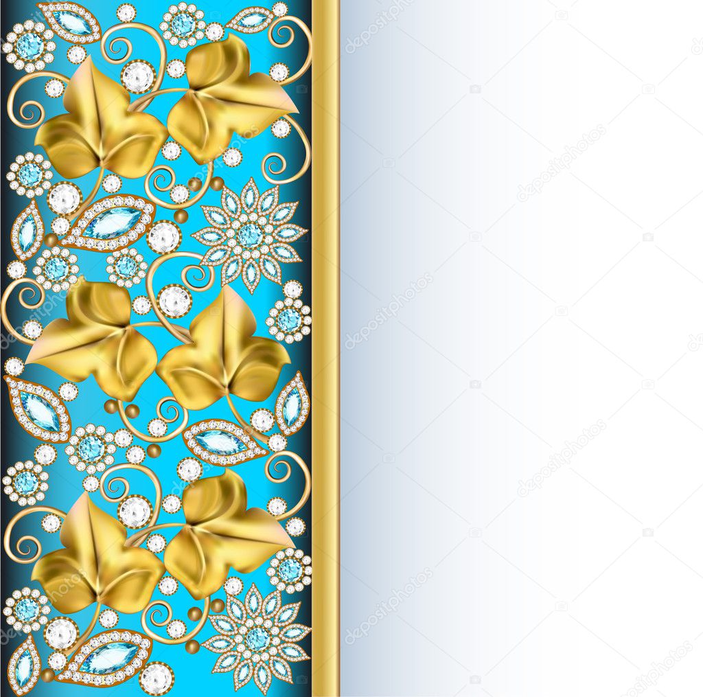 vertical background frame with jewels of ornaments