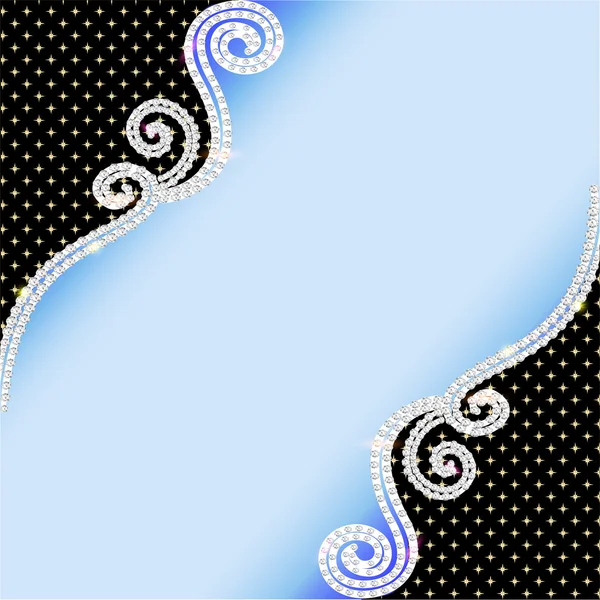 Background with swirls and  precious stones — Stock Vector