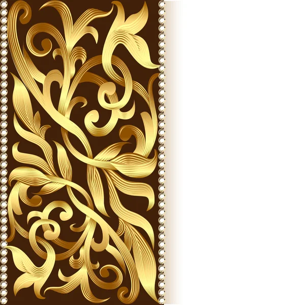 背景と招待状の金の飾りの — ストックベクタ