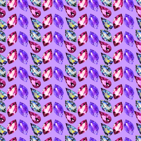 紫の宝石とのシームレスな背景の — ストックベクタ