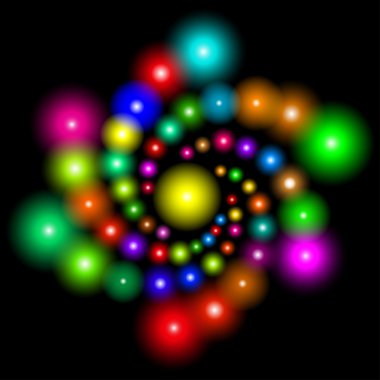 parlak flaşlar bir sarmal içinde düzenlenmiş kozmik arka planını