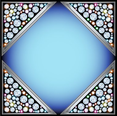  arka plan çerçevesi ile değerli taşlar ile üçgenler