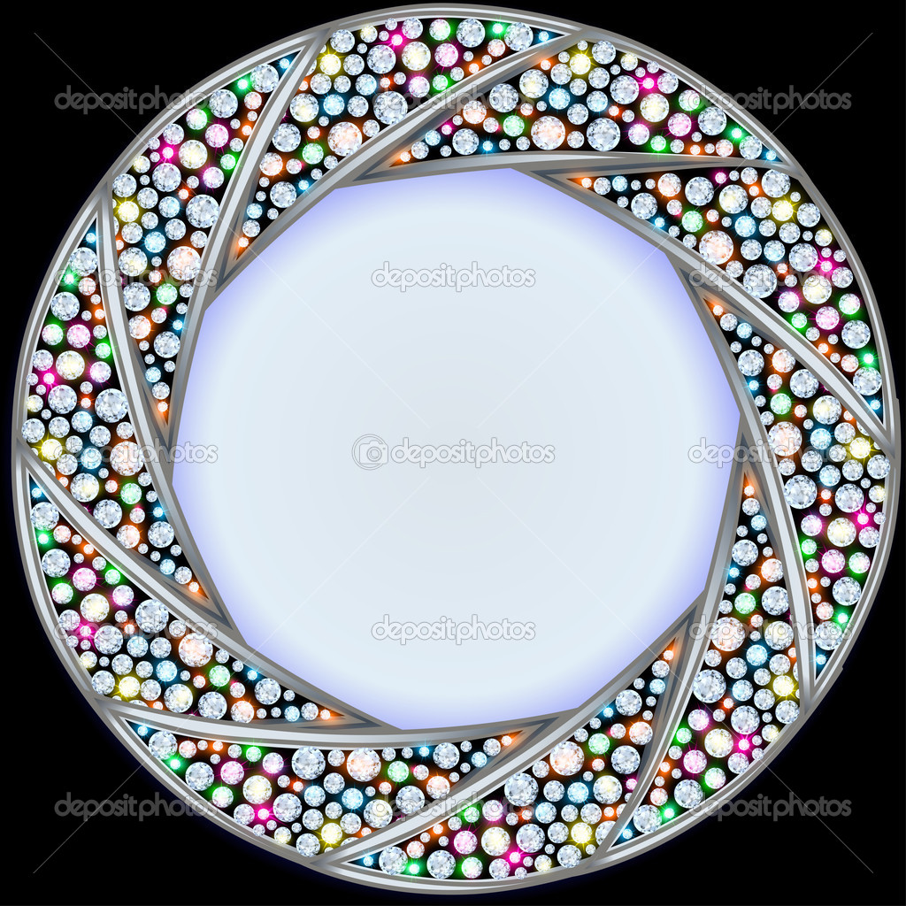  background frame with precious stones in the shape of a circle
