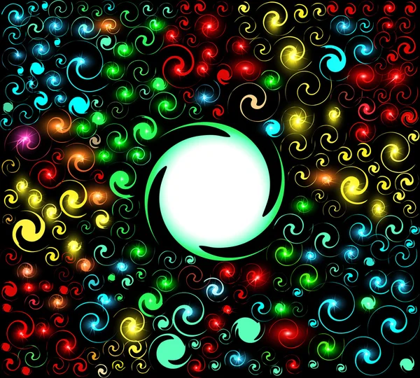 Fondo abstracto con gama de espirales brillantes — Vector de stock