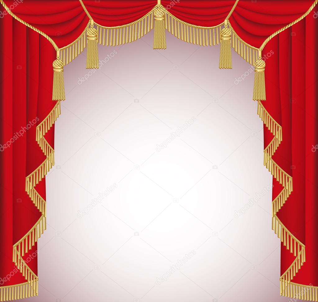  background with red velvet curtain with tassels