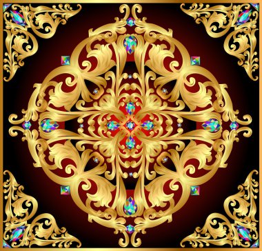  altın takılar ve değerli taşlar ile arka plan