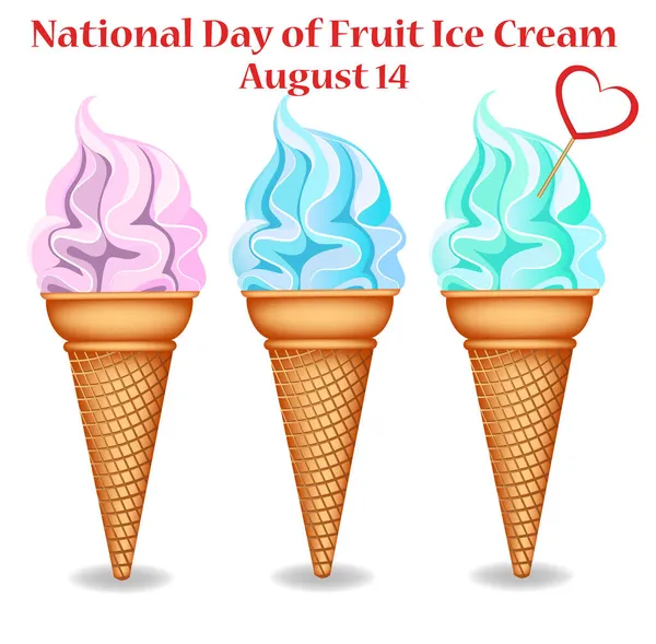 National Day Fruit Ice Cream — 스톡 벡터