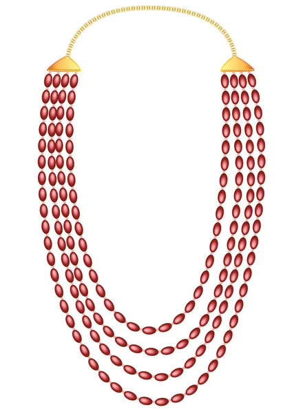 Illustration Bijoux Collier Perles Chaînes — Image vectorielle