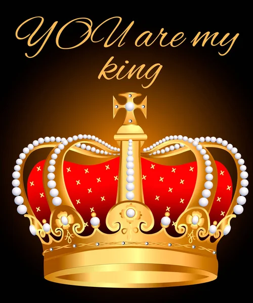 Illustration You King Golden Shining Crown — Stock Vector