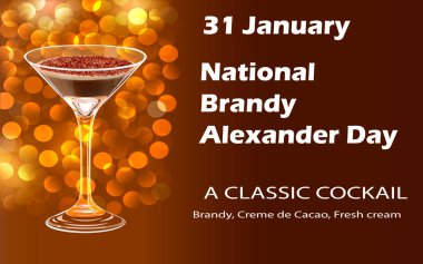 İllüstrasyon Ulusal Brandy Alexander kokteyli 31 Ocak 'ta 