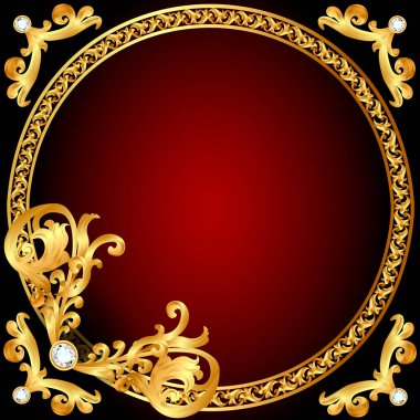 İllüstrasyon kare daire gold(en) desenli