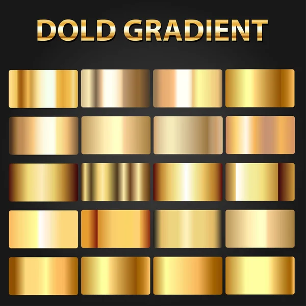 Illustration Set Golden Gradient Design Vector Vector Graphics