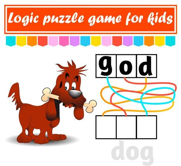 Logik Puzzle Spiel Wörter Lernen Für Kinder Finden Sie Den lizenzfreie Stockillustrationen