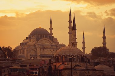 gün batımında Camii-İstanbul
