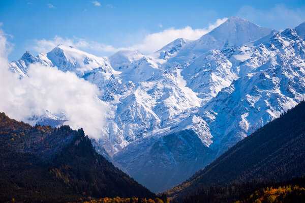 The mountains of the Greater Caucasus from Georgia