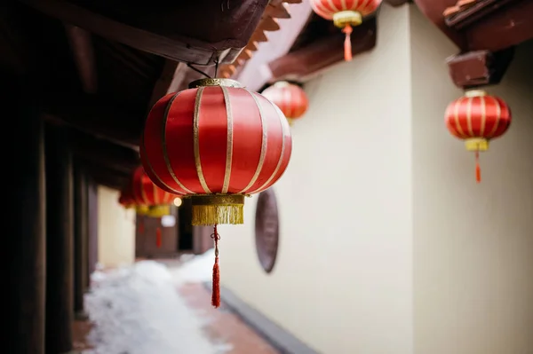 Architecture Chinese Lantern Chinese Buddhist Temple New Year — Stock Photo, Image