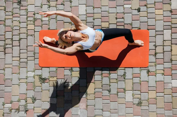 woman adult doing yoga summer beauty wellness exercise fitness sport