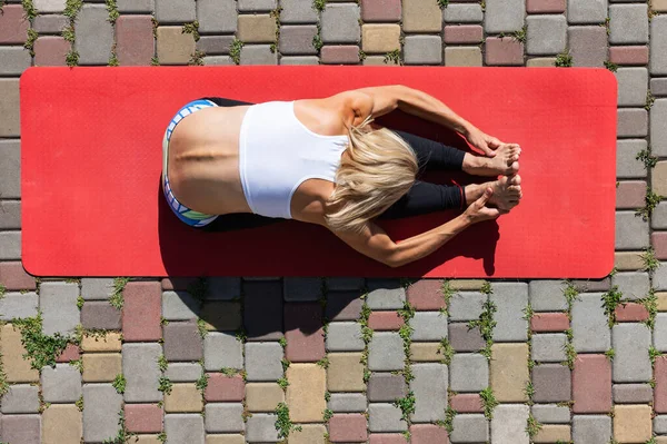 workout yoga exercise in and fitness outdoor outdoor top view