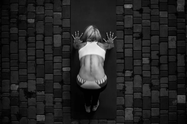 training and exercise sports black and white beautiful photo, view from above
